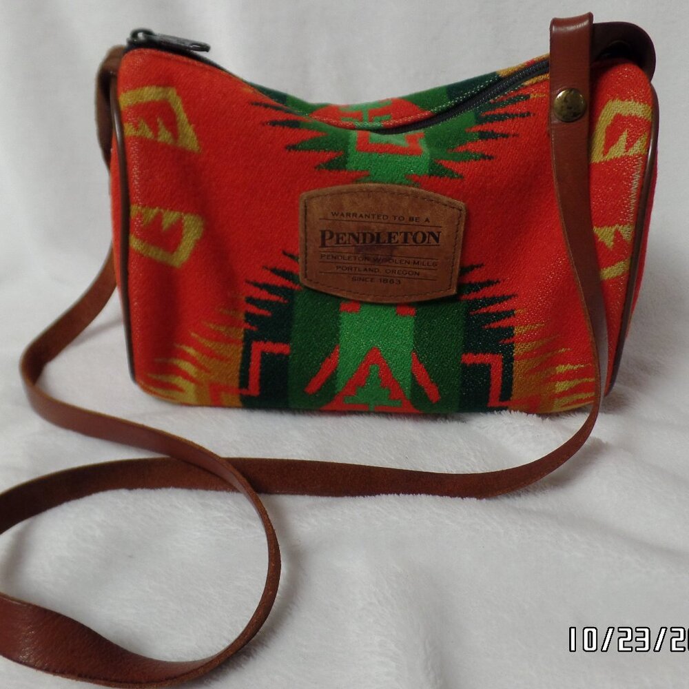 Pendleton Woolen Mills Shoulder Bag Leather Strap Colorful